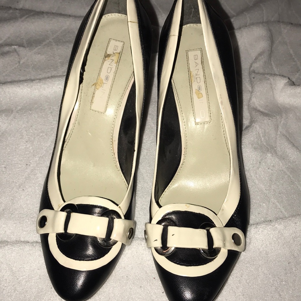 Black and white heels
